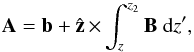 \appendix \setcounter{section}{2} \begin{equation} \vA = \vb+\hatz\,\Times \int_{z}^{z_2} \vB \ \rmd z', \label{eq:afina} \end{equation}