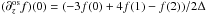 \hbox{$(\partial_z^{\rm os}f)(0)=(-3f(0)+4f(1)-f(2))/2\Delta$}