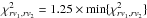 \hbox{$\chi^2_{rv_1,rv_2}=1.25\times\min\{\chi^2_{rv_1,rv_2}\}$}
