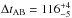 \hbox{$\Delta t_{\rm AB} = 116_{-5}^{+4}$}