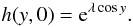 \begin{equation} h(y,0) = {\rm e}^{\lambda\cos y}. \label{eq:4.5} \end{equation}