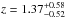 \hbox{$z = 1.37_{-0.52}^{+0.58}$}