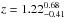 \hbox{$z = 1.22_{-0.41}^{0.68}$}