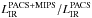 \hbox{$L_{\rm IR}^{\rm PACS+MIPS}/L_{\rm IR}^{\rm PACS} $}