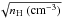 \hbox{$\sqrt{n_{\rm H}~({\rm cm}^{-3})}$}