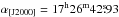 \hbox{$\alpha_{[\rm{J}2000]}=17^{\rm h}26^{\rm m}42\fs93$}