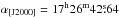\hbox{$\alpha_{[\rm{J}2000]}=17^{\rm h}26^{\rm m}42\fs64$}