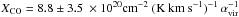 \hbox{$X_{\rm CO}=8.8\pm3.5~\times10^{20} {\rm cm^{-2}~(K~km~s^{-1})^{-1}} \, \alpha_{\rm vir}^{-1}$}