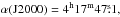 \hbox{$\rm\alpha(J2000)= 4^h17^m47\fs1,$}
