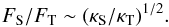 \begin{equation} F_\mr{S}/F_\mr{T}\sim(\ks/\kt)^{1/2}. \label{squarr} \end{equation}