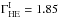 \hbox{$\Gamma^{\rm I}_{\rm HE}=1.85$}