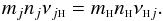 \begin{equation} m_j n_j \nu_{j{\sss {\rm H}}}=m_{\sss{\rm H}} n_{\sss{\rm H}} \nu_{{\sss {\rm H}}j}. \label{mc} \end{equation}