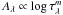 \hbox{$A_\lambda\propto\log\tau_\lambda^m$}