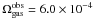 \hbox{$\Omega_{\rm gas}^{\rm obs}=6.0\times10^{-4}$}