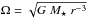 \hbox{$\Omega = \sqrt{G~M_{\star}~r^{-3}}$}