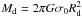 \hbox{$M_{\rm d}=2\pi G\sigma_0R_{\rm d}^2$}
