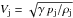 \hbox{$V_{\rm j}=\sqrt{\gamma \,p_{\rm j}/\rho_{\rm j}}$}