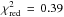 \hbox{$\chi^2_{\rm red}\,=\,0.39$}