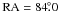 \hbox{$\rm RA=84\fdg0$}