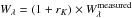 \hbox{$W_\lambda = (1+r_K)\times W_\lambda^\mathrm{measured}$}