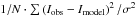 \hbox{$1/N\cdot\sum\left(I_{\mathrm{obs}}-I_{\mathrm{model}}\right)^2/\sigma^2$}