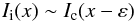 \begin{eqnarray} \label{Claude7} I_{\rm i}(x)\sim I_{\rm c}(x - \varepsilon) \end{eqnarray}