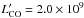 \hbox{$L'_{\rm CO} = 2.0\times 10^{9}$}