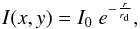 \begin{equation} I(x,y) = I_{0}\;e^{-\frac{r}{r_{\rm d}}}, \label{eq:rd} \end{equation}