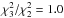 \hbox{$\chi^2_{3}/\chi^2_{2}=1.0$}