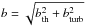 \hbox{$b=\sqrt{b_\mathrm{th}^2+b_\mathrm{turb}^2}$}