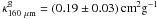 \hbox{$\kappa_{160~\mu{\rm m}}^{\rm g} = (0.19\pm0.03) \, {\rm cm}^2 {\rm g}^{-1}$}