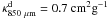\hbox{$\kappa_{850~\mu{\rm m}}^{\rm d} = 0.7~ {\rm cm}^2 {\rm g}^{-1}$}