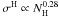 \hbox{$\sigma^{\rm H} \propto N_{\rm H}^{0.28}$}