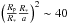 \hbox{$ \left(\frac{R_{\rm p}}{R_*} \frac{R_*}{a}\right)^2 \sim 40$}