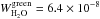 \hbox{$W^{\rm green}_{\rm H_{2}O}=6.4 \times 10^{-8}$}
