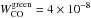 \hbox{$W^{\rm green}_{\rm CO}=4 \times 10^{-8}$}