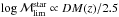 \hbox{$ \log \mathcal{M}_{\rm lim}^{\rm star} \propto DM (z)/2.5$}