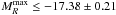 \hbox{$M^{\rm max}_{R} \leq -17.38 \pm 0.21$}