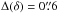 \hbox{$\Delta(\delta) = 0\farcs6$}