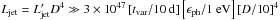 \hbox{$L_{\rm jet}=L'_{\rm jet}D^{4}\gg 3\times 10^{47}\left[t_{\rm var}/10\mbox{ d}\right] \left[\epsilon_{\rm ph}/1\mbox{ eV}\right][D/10]^4$}
