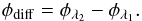 \begin{equation} \phi_{\rm diff} = \phi_{\lambda_{2}} - \phi_{\lambda_{1}}. \label{eq_int} \end{equation}