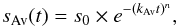 \begin{equation} \label{Avrami} s_{\rm Av}(t)=s_{0}\times e^{-(k_{\rm Av}t)^n}, \end{equation}