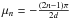 \hbox{$\mu_n=-\frac{(2n-1)\pi}{2d}$}