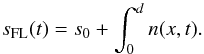 \begin{equation} \label{IRprofile} s_{\rm FL}(t)=s_0+\int_0^d n(x,t). \end{equation}