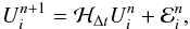 \begin{equation} \label{eq:H} U^{n+1} = \mathcal{H}_{\Delta t} U^n \Leftrightarrow F(U^{n+1})=0. \end{equation}