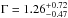 \hbox{$\Gamma=1.26^{+0.72}_{-0.47}$}