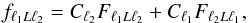 \begin{equation} f_{\ell_1 L \ell_2}= C_{\ell_2} F_{\ell_1 L \ell_2} +C_{\ell_1} F_{\ell_2 L \ell_1}, \end{equation}