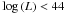 \hbox{$\log{\left( L\right)}<44$}