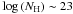 \hbox{$\log{\left( N_{\rm H}\right)} \sim 23$}