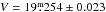 \hbox{$V = 19\fm254 \pm 0.023$}